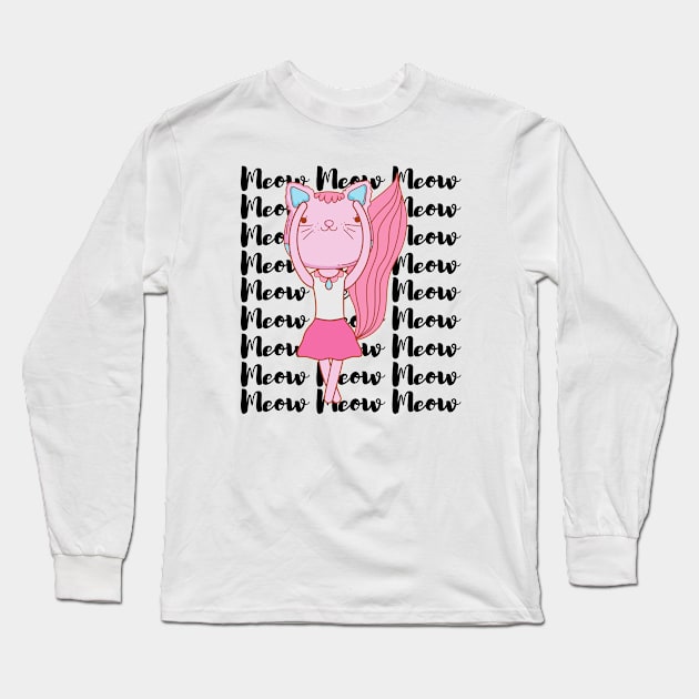 Ballerina Kitty Long Sleeve T-Shirt by François Belchior